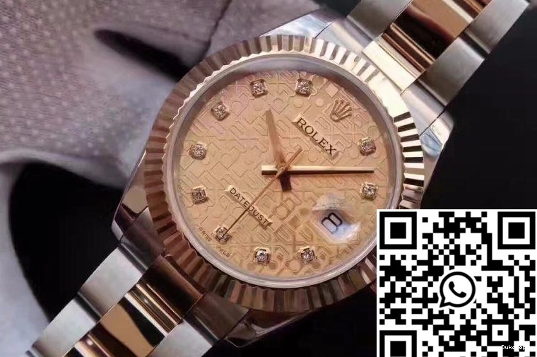 Texture Gold Diamond-studded 41MM Rolex Dial Datejust 126333 II Rose 0320